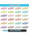 MKR-SV-24,Set markere cu sclipici argintiu si contur colorat, 24 culori