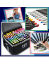 MKR_168,Set markere permanente, cu alcool, 168 culori, doua capete 1-6mm, 15 cm, geanta depozitare inclusa, Criando, MKR_168