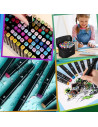 MKR_168,Set markere permanente, cu alcool, 168 culori, doua capete 1-6mm, 15 cm, geanta depozitare inclusa, Criando, MKR_168