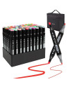 MKR_60,Set markere permanente, cu alcool, 60 culori, doua capete 1-6mm, 15 cm, geanta depozitare inclusa, Criando, MKR_60