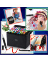 MKR_60,Set markere permanente, cu alcool, 60 culori, doua capete 1-6mm, 15 cm, geanta depozitare inclusa, Criando, MKR_60