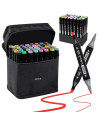MKR_40,Set markere permanente, cu alcool, 40 culori, doua capete 1-6mm, 15 cm, geanta depozitare inclusa, Criando, MKR_40