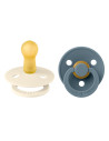 BB-120367,BIBS - Set 2 suzete Colour Latex, tetina rotunda, 6 luni +-Ivory/Petrol