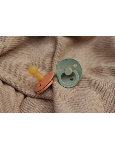 BB-110446,BIBS - Set 2 suzete Colour Latex, tetina rotunda, 0 luni +-Dusty Pink/Coral