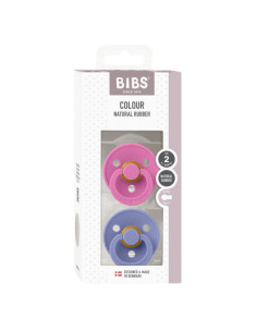 BB-120452,BIBS - Set 2 suzete Colour Latex, tetina rotunda, 6 luni +-Bubblegum/Peri 2