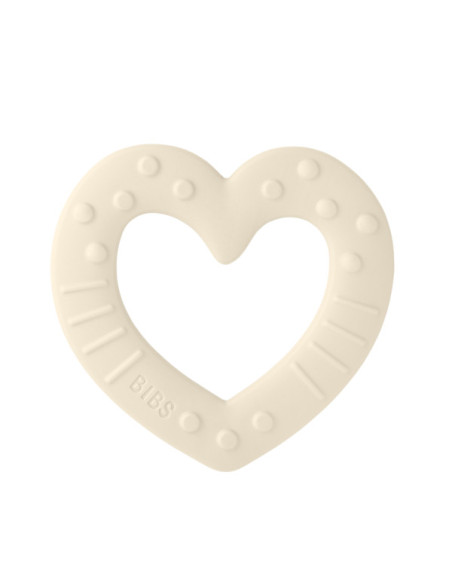 BB-3100216,BIBS - Jucarie de dentitie in forma de inima, Ivory