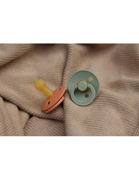 BB-120453,BIBS - Set 2 suzete Colour Latex, tetina rotunda, 6 luni +-Scuba/Taupe