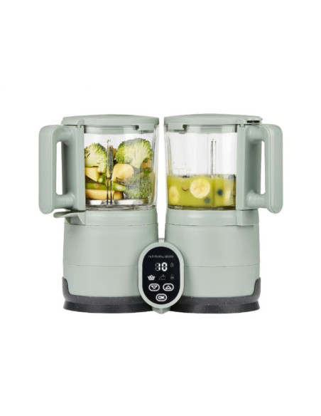 BB-A001138,Babymoov - Robot multifunctional Nutribaby Glass 4 in 1 din sticla si otel inoxidabil Celadon Green