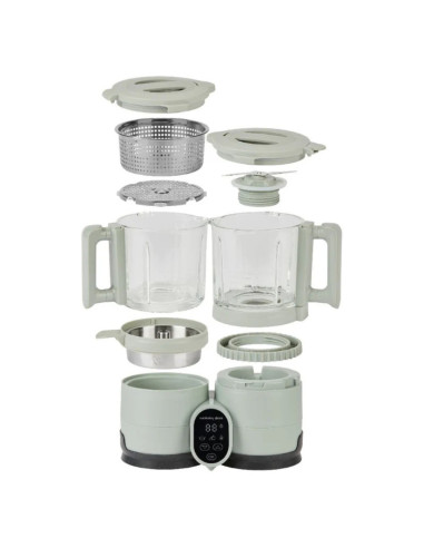 BB-A001138,Babymoov - Robot multifunctional Nutribaby Glass 4 in 1 din sticla si otel inoxidabil Celadon Green