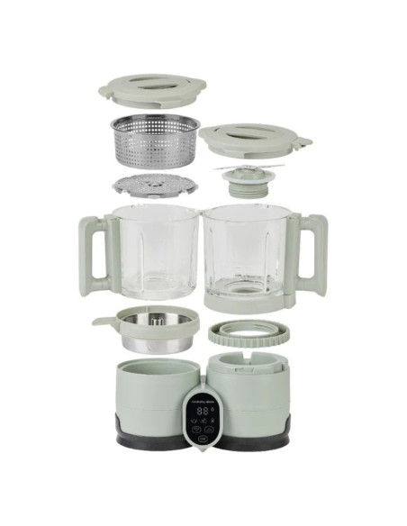 BB-A001138,Babymoov - Robot multifunctional Nutribaby Glass 4 in 1 din sticla si otel inoxidabil Celadon Green