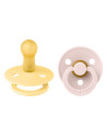 BB-120463,BIBS - Set 2 suzete Colour Latex, tetina rotunda, 6 luni +-Pale Butter/Petal
