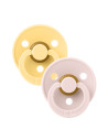 BB-120463,BIBS - Set 2 suzete Colour Latex, tetina rotunda, 6 luni +-Pale Butter/Petal