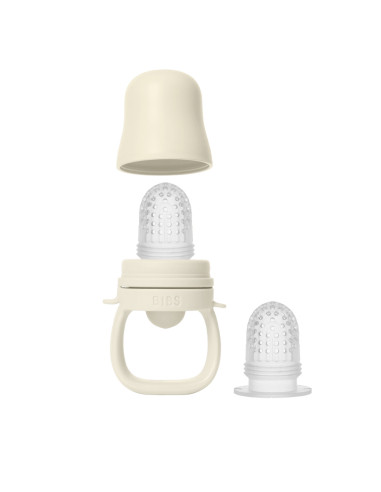 BB-4350216,BIBS - Dispozitiv de hranire Baby Feeder cu 2 tetine din silicon, Ivory