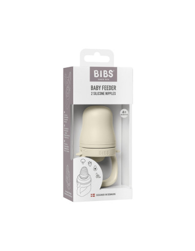 BB-4350216,BIBS - Dispozitiv de hranire Baby Feeder cu 2 tetine din silicon, Ivory