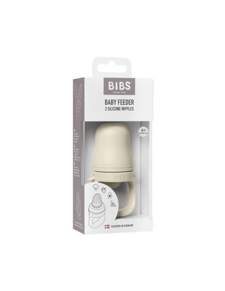 BB-4350216,BIBS - Dispozitiv de hranire Baby Feeder cu 2 tetine din silicon, Ivory