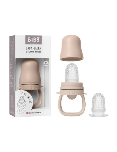 BB-4350244,BIBS - Dispozitiv de hranire Baby Feeder cu 2 tetine din silicon, Blush