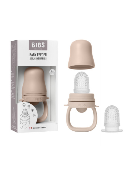 BB-4350244,BIBS - Dispozitiv de hranire Baby Feeder cu 2 tetine din silicon, Blush