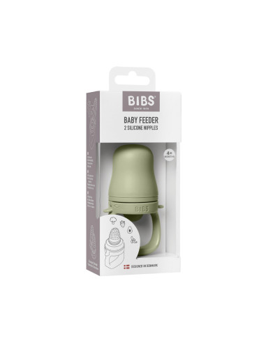 BB-4350250,BIBS - Dispozitiv de hranire Baby Feeder cu 2 tetine din silicon, Sage