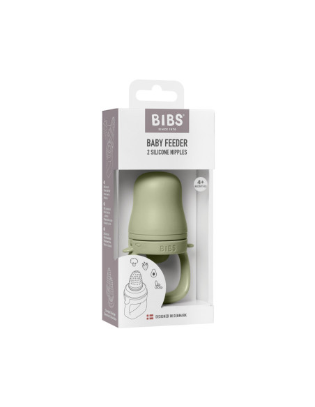 BB-4350250,BIBS - Dispozitiv de hranire Baby Feeder cu 2 tetine din silicon, Sage