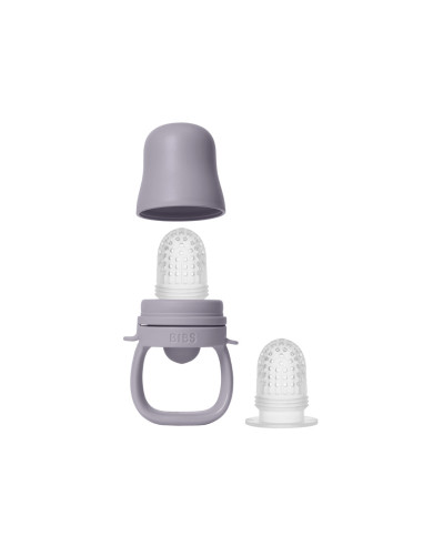 BB-4350303,BIBS - Dispozitiv de hranire Baby Feeder cu 2 tetine din silicon, Fossil Grey