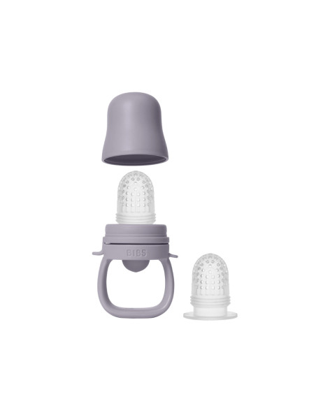 BB-4350303,BIBS - Dispozitiv de hranire Baby Feeder cu 2 tetine din silicon, Fossil Grey