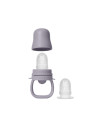 BB-4350303,BIBS - Dispozitiv de hranire Baby Feeder cu 2 tetine din silicon, Fossil Grey