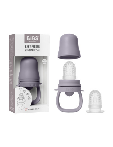 BB-4350303,BIBS - Dispozitiv de hranire Baby Feeder cu 2 tetine din silicon, Fossil Grey