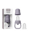BB-4350303,BIBS - Dispozitiv de hranire Baby Feeder cu 2 tetine din silicon, Fossil Grey
