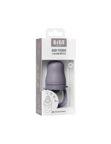 BB-4350303,BIBS - Dispozitiv de hranire Baby Feeder cu 2 tetine din silicon, Fossil Grey