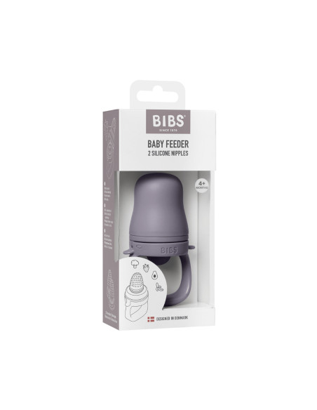 BB-4350303,BIBS - Dispozitiv de hranire Baby Feeder cu 2 tetine din silicon, Fossil Grey