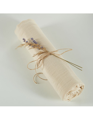 BB-CDSW003,ONINO - Muselina multifunctionala din bumbac 100% organic, HUG.me, Creamy Vanilla, x1 bucata, 120 x 120 cm, certifica