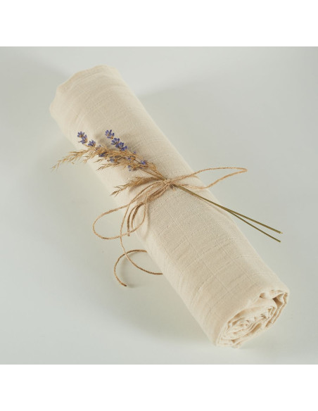 BB-CDSW003,ONINO - Muselina multifunctionala din bumbac 100% organic, HUG.me, Creamy Vanilla, x1 bucata, 120 x 120 cm, certifica