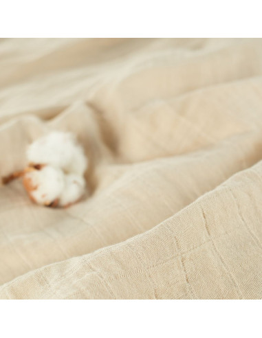 BB-CDSW003,ONINO - Muselina multifunctionala din bumbac 100% organic, HUG.me, Creamy Vanilla, x1 bucata, 120 x 120 cm, certifica