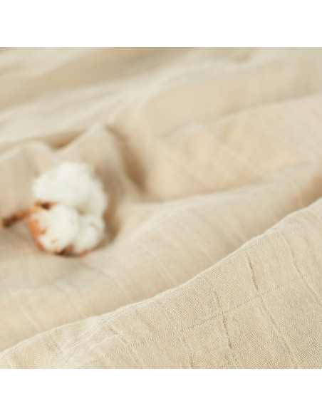 BB-CDSW003,ONINO - Muselina multifunctionala din bumbac 100% organic, HUG.me, Creamy Vanilla, x1 bucata, 120 x 120 cm, certifica