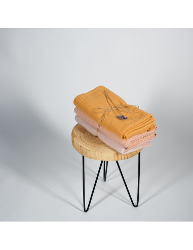 BB-CDSW001,ONINO - Muselina multifunctionala din bumbac 100% organic, HUG.me, Honey Gold, x1 bucata, 120 x 120 cm, certificata G
