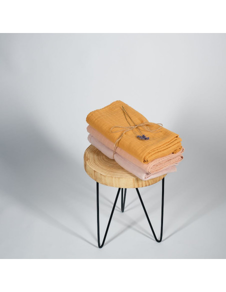 BB-CDSW001,ONINO - Muselina multifunctionala din bumbac 100% organic, HUG.me, Honey Gold, x1 bucata, 120 x 120 cm, certificata G