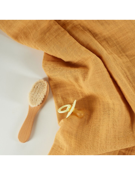 BB-CDSW001,ONINO - Muselina multifunctionala din bumbac 100% organic, HUG.me, Honey Gold, x1 bucata, 120 x 120 cm, certificata G