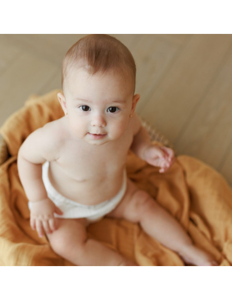 BB-CDSW001,ONINO - Muselina multifunctionala din bumbac 100% organic, HUG.me, Honey Gold, x1 bucata, 120 x 120 cm, certificata G