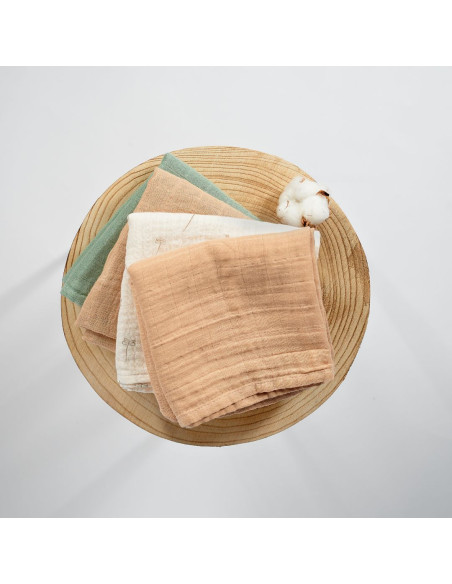 BB-CDSW002,ONINO - Muselina multifunctionala din bumbac 100% organic, HUG.me, Oatmeal Beige, x1 bucata, 120 x 120 cm, certificat