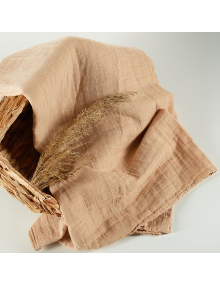BB-CDSW002,ONINO - Muselina multifunctionala din bumbac 100% organic, HUG.me, Oatmeal Beige, x1 bucata, 120 x 120 cm, certificat