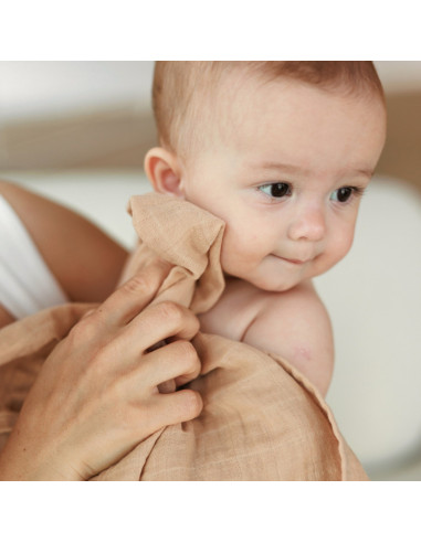 BB-CDSW002,ONINO - Muselina multifunctionala din bumbac 100% organic, HUG.me, Oatmeal Beige, x1 bucata, 120 x 120 cm, certificat