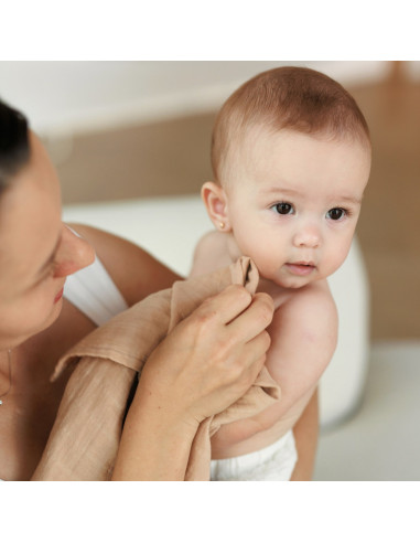 BB-CDSW002,ONINO - Muselina multifunctionala din bumbac 100% organic, HUG.me, Oatmeal Beige, x1 bucata, 120 x 120 cm, certificat