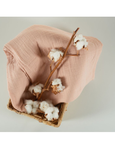 BB-CDSW005,ONINO - Muselina multifunctionala din bumbac 100% organic, HUG.me, Sandy Rose, x1 bucata, 120 x 120 cm, certificata G