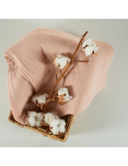 BB-CDSW005,ONINO - Muselina multifunctionala din bumbac 100% organic, HUG.me, Sandy Rose, x1 bucata, 120 x 120 cm, certificata G