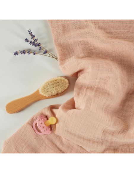 BB-CDSW005,ONINO - Muselina multifunctionala din bumbac 100% organic, HUG.me, Sandy Rose, x1 bucata, 120 x 120 cm, certificata G