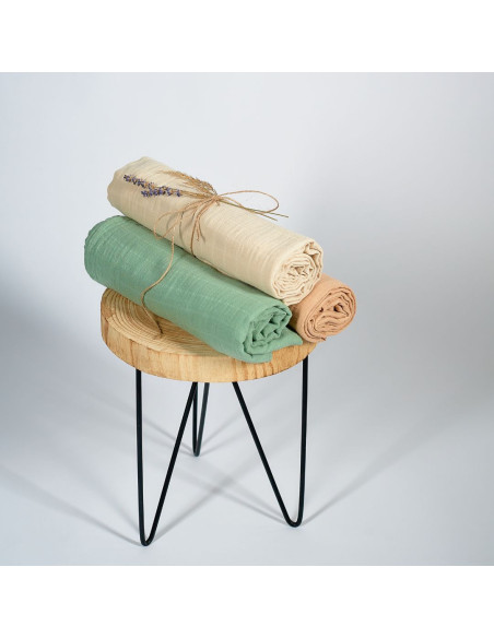 BB-CDSW004,ONINO - Muselina multifunctionala din bumbac 100% organic, HUG.me, Serene Green, x1 bucata, 120 x 120 cm, certificata