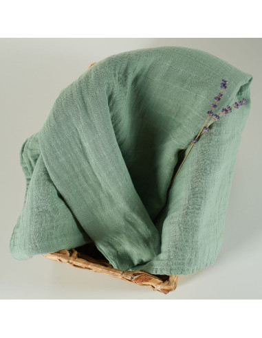 BB-CDSW004,ONINO - Muselina multifunctionala din bumbac 100% organic, HUG.me, Serene Green, x1 bucata, 120 x 120 cm, certificata