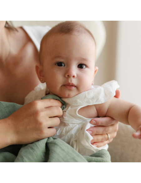 BB-CDSW004,ONINO - Muselina multifunctionala din bumbac 100% organic, HUG.me, Serene Green, x1 bucata, 120 x 120 cm, certificata