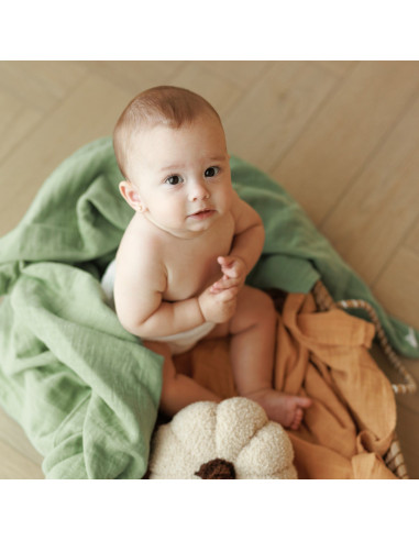 BB-CDSW004,ONINO - Muselina multifunctionala din bumbac 100% organic, HUG.me, Serene Green, x1 bucata, 120 x 120 cm, certificata