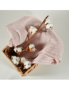 BB-CDSW006,ONINO - Muselina multifunctionala din bumbac 100% organic, HUG.me, Warm Peach, x1 bucata, 120 x 120 cm, certificata G